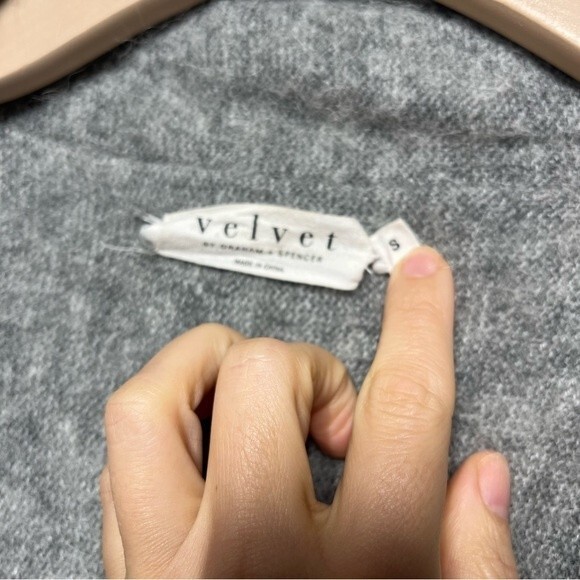 Velvet by Graham and Spencer Alpaca and Wool Blend Open Heather Gray Cardigan S - Picture 4 of 12